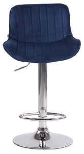 TPFLiving Barhocker Lento Gestell Metall in Chromoptik Samt